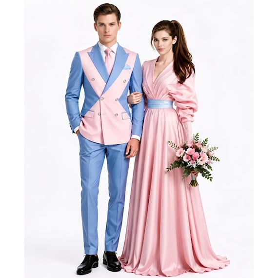 for her and for him bridesmaid dresses Pink Blue Couple Outfit Size:30Wx32L this is the must Ygroup_KA6M1H31 Wedding Dresses San Fernando