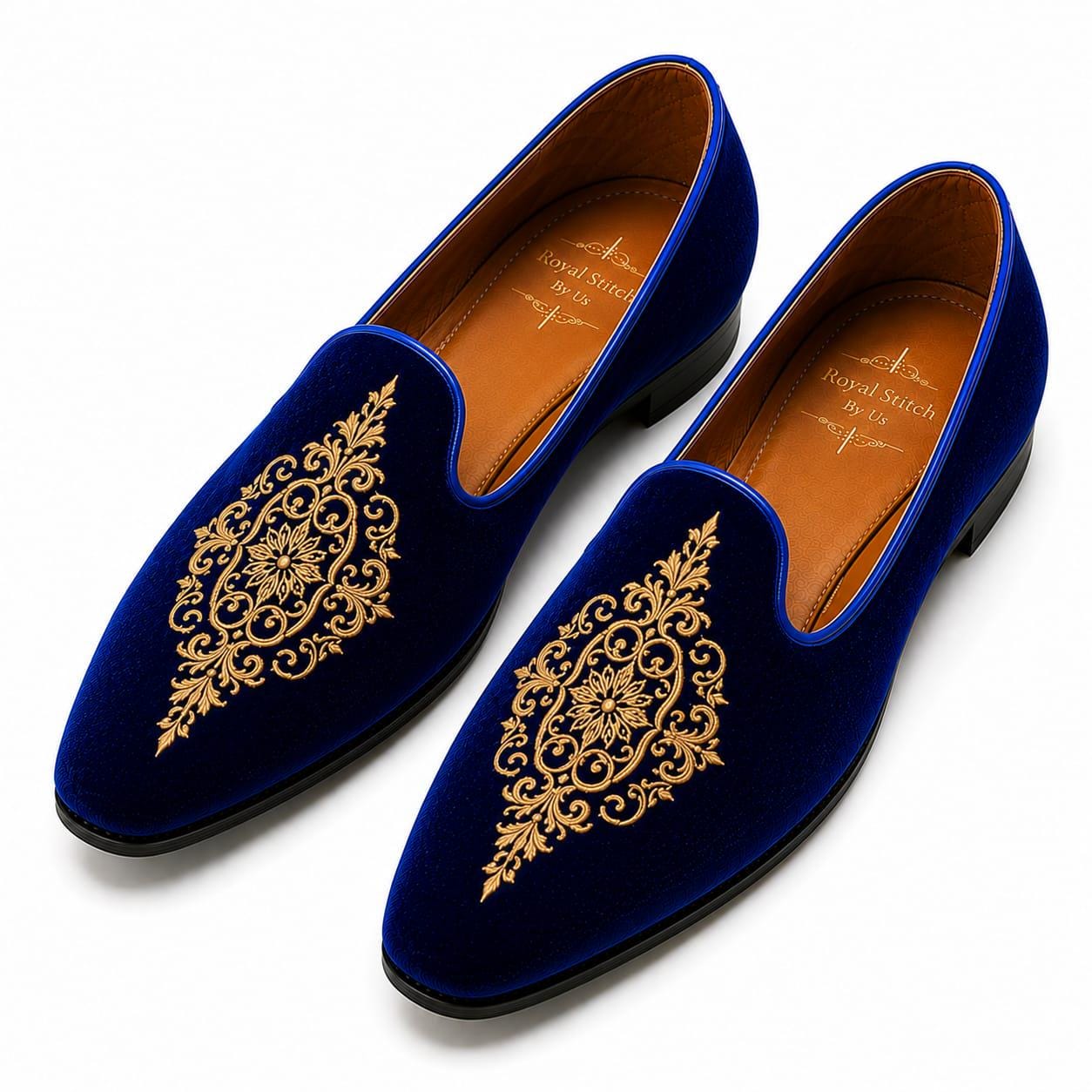 blue and gold dress shoes Royal Mens Loafers Long Mermaid Sweetheart Tulle SLEEVES_Short Fully lined interior for US Sizes:11 Women's