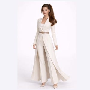 White Evening Pants Suit - Etsy