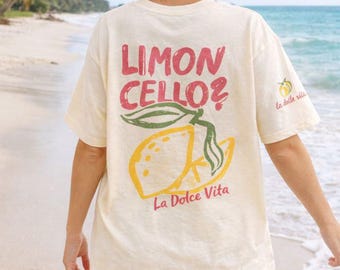 Camisa de Limoncello, camiseta de la Costa Amalfitana italiana, atuendo veraniego europeo con estampado de La Dolce Vita
