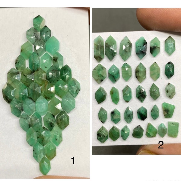 Natürlicher Smaragd Hexagon geometrisch geschliffen Sambia Minen Smaragd Step Geschliffen Großhandel Lot