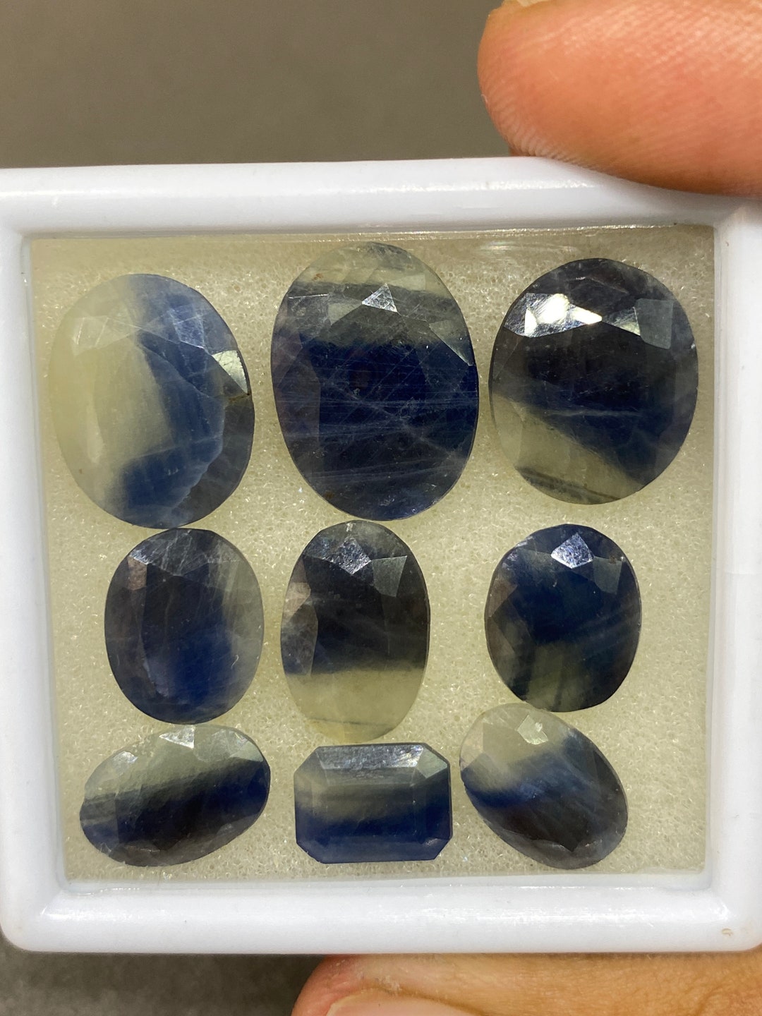 Extremely Rare Bi Color Sapphire Cut Stones Pitambri Yellow Blue ...