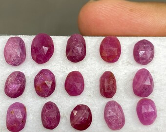 とてもかわいい希少な天然ルビーローズカットロットミックスシェイプ