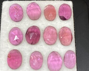 Rhodolite garnet rose cut beautiful tablet cut size 6.4x4.7mm-7.3x5.2mm wt 12 cts pcs 12 pink garnet  rose cut rhodolite garnet slices