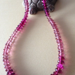 Rubellite pink tourmaline beads hot pink tourmaline rondelles beads AAA Rare Size 5.5-7.5mm wt 150 cts NATURAL hot pink tourmaline necklace