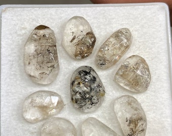 Stunning Rare herkimer diamond rosecut lot amazing quality pcs 9 wt 26 carats size 10.8x7.4mm-17x9.3mm rosecut herkimer diamond