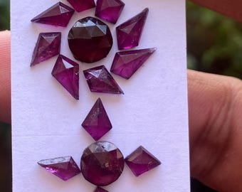 Fantastique cerf-volant géométrique en grenat rhodolite, qualité aaa, poids 15 cts, 14 petites tailles 6,8 x 5 mm-9 x 5 mm hexagones en grenat rhodolite