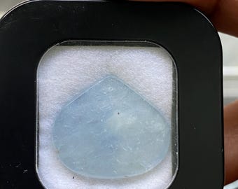 Precioso zafiro azul cielo natural muy raro, brillo plateado, 23 x 20 mm, peso 20 quilates, cabujón de zafiro de minas de África, ideal para colgante