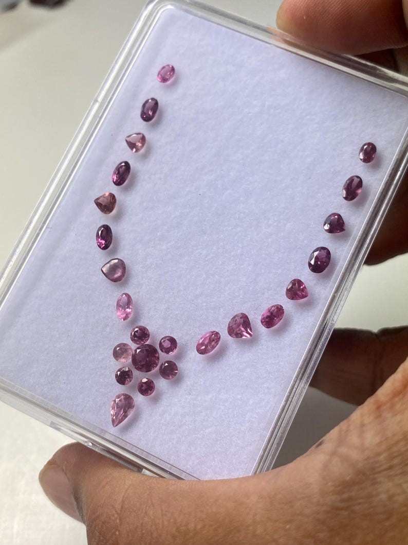 Stunning Rare Pink Tourmaline cut stones cutstones pcs 24 wt 5.61 cts size 2.2mm-6x4mm tourmaline cuts octagons cutstones pink tourmaline image 5