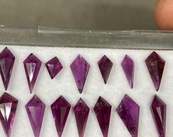 Cerf-volant géométrique éblouissant en grenat rhodolite, qualité aaa, poids : 16,10 cts, 14 petits hexagones 6 x 5 mm-13 x 6 mm, grenat rhodolite