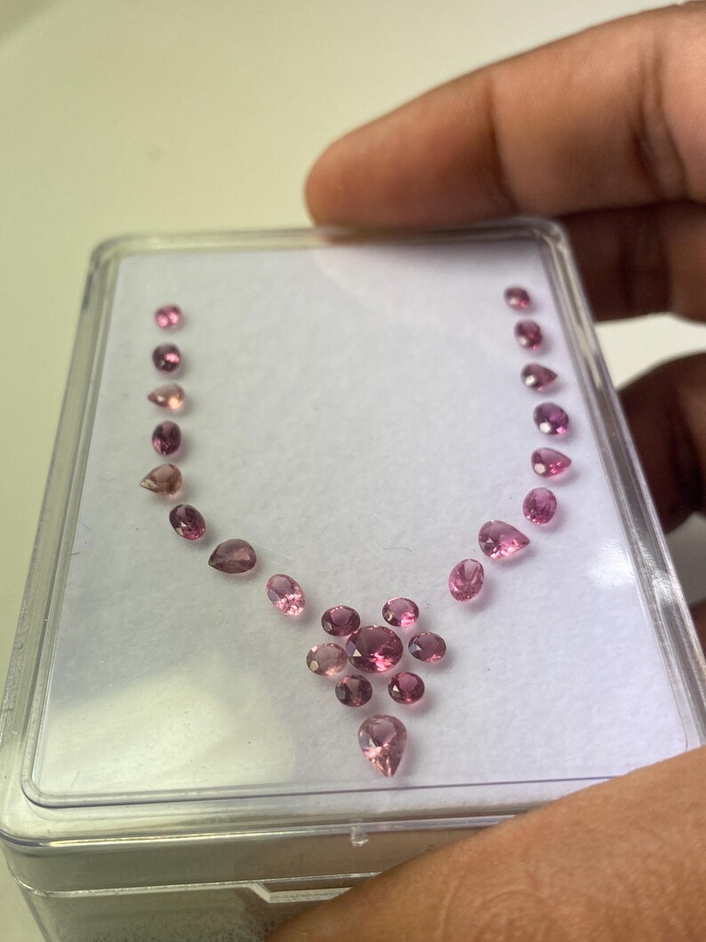 Stunning Rare Pink Tourmaline cut stones cutstones pcs 24 wt 5.61 cts size 2.2mm-6x4mm tourmaline cuts octagons cutstones pink tourmaline image 4