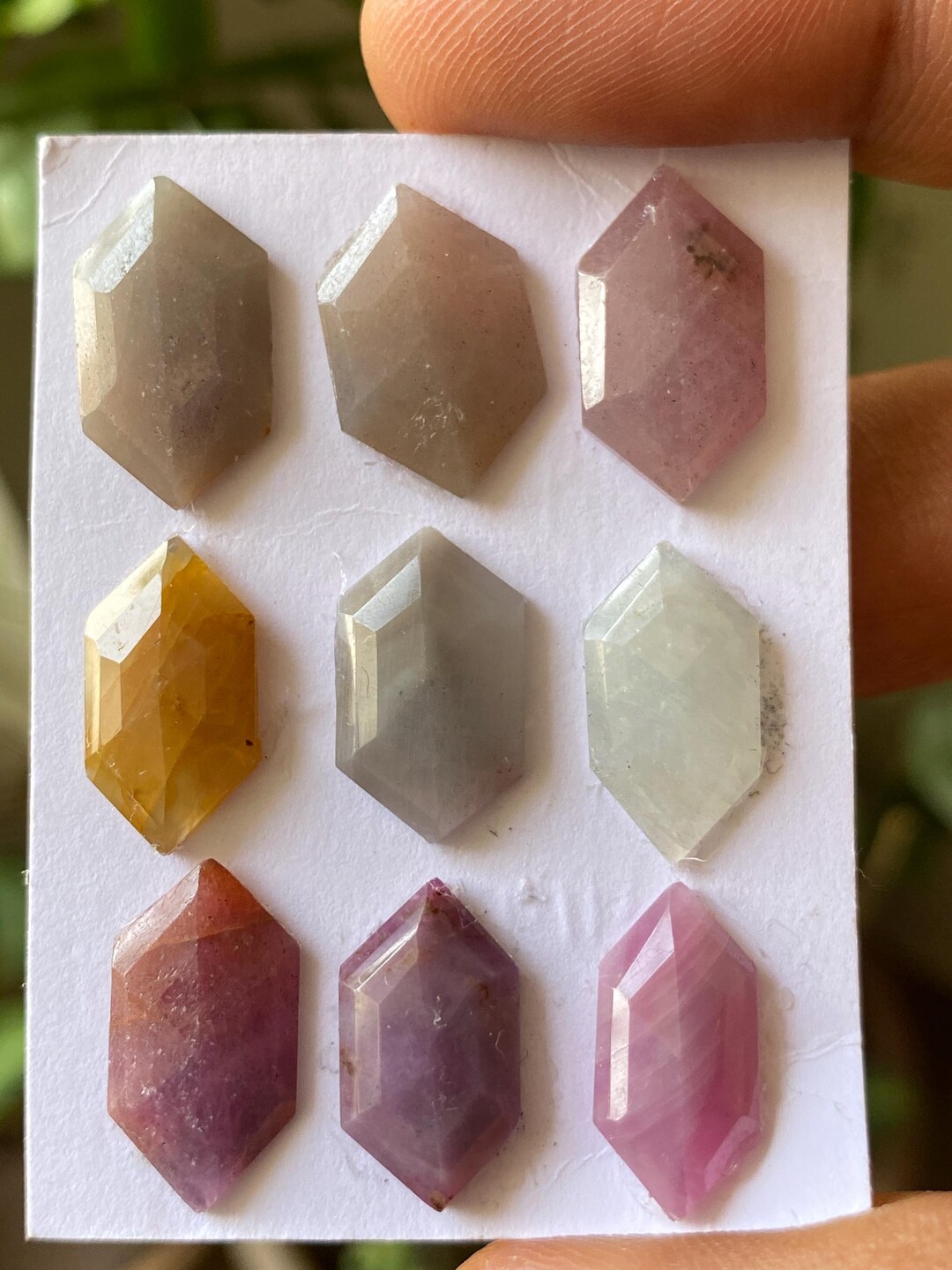 Appealing Rare Appealing Very Rare Huge Multi Sapphire Hexagon Step Cuts Big Size ...