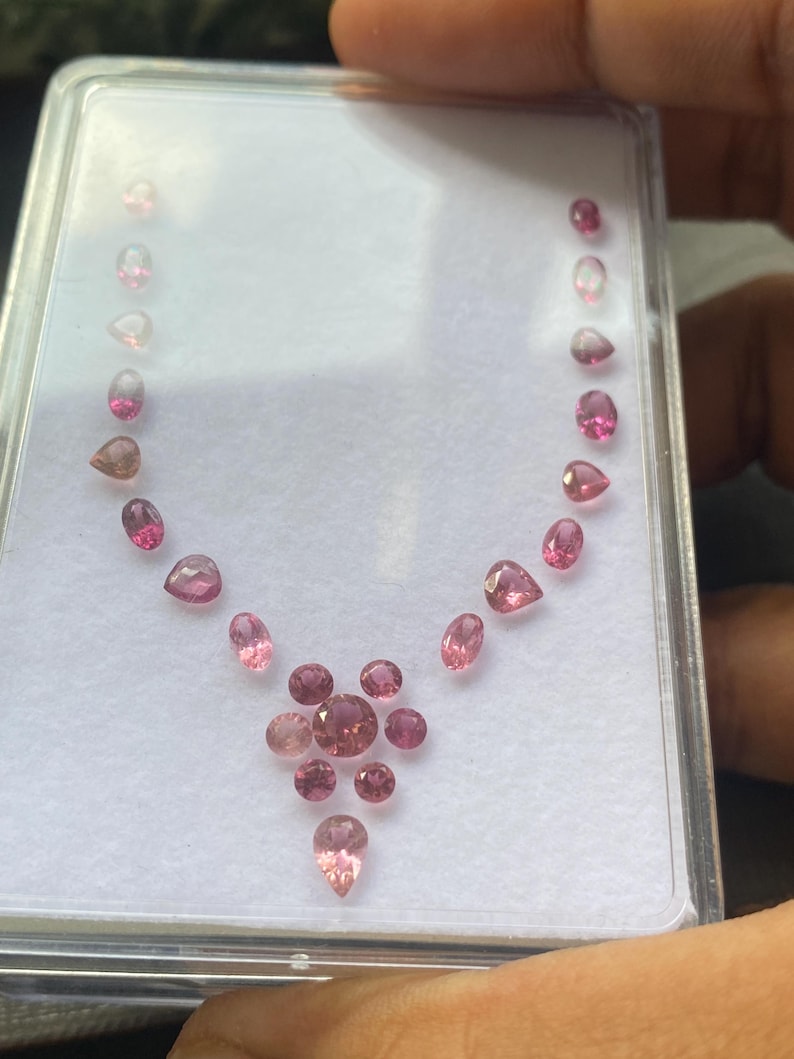 Stunning Rare Pink Tourmaline cut stones cutstones pcs 24 wt 5.61 cts size 2.2mm-6x4mm tourmaline cuts octagons cutstones pink tourmaline image 2