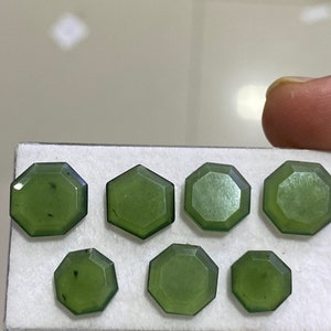 Fascinating serpentine Octagon stepcut  weight 17.5 cts pcs 7 size faceted serpentine wholesale price