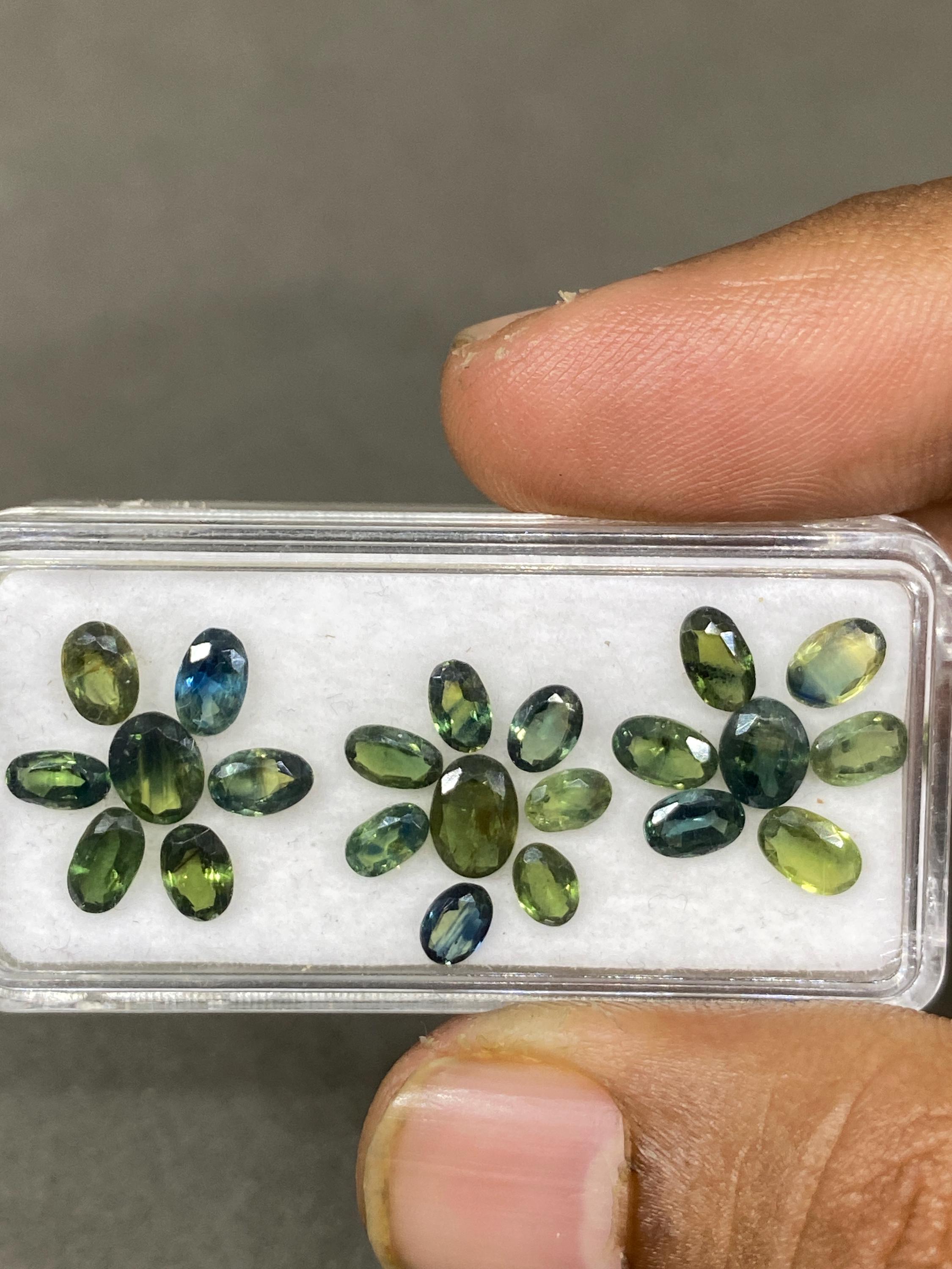 Saphir Vert Bleu D'Australie Naturel - 5.3 X 4.3 Mm - 0.48 Carat - Traité Par Chauffage - RARE