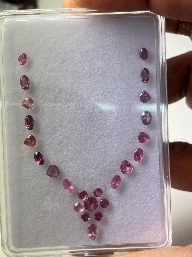 Stunning Rare Pink Tourmaline cut stones cutstones pcs 24 wt 5.61 cts size 2.2mm-6x4mm tourmaline cuts octagons cutstones pink tourmaline image 6