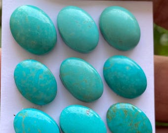 Mesmerising rare Arizona  mines Turquoise cabochons  natural smooth polished ovals pcs 9 wt 55.45 carats 14x10mm-15x12mm turquoise cabochons