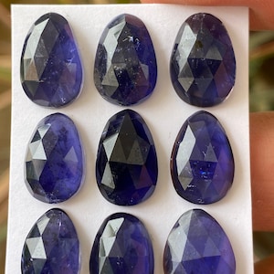 Gorgeous Rare Very fine aaa quality iolite rosecut wholesale lot weight 36 carats size 13x9.5mm-15x10mm pcs 9 iolite rosecut