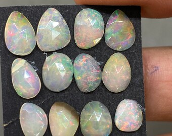 Attrayant très rare opale éthiopienne rosecut Welo opal rosecut rose multi feu aaa qualité pcs 12 wt 7 cts taille 9.9x7.6mm-7x6.1mm opale rosecut