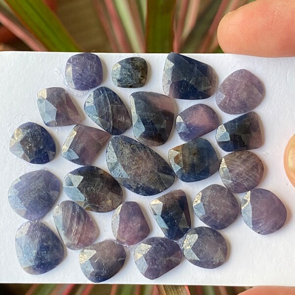 Fascinating Natural unheated untreated blue purple sapphire rosecut wt 83.50 cts pcs 25 8.7x7.7mm-18.5x11.3mm unheated blue sapphire rosecut