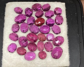 Rhodolite garnet Rosecut beautiful Rosecut size wt 11.75 cts pcs 31 size 3.7mm-5.9x4mm  lovelot pink garnet Rosecut rhodolite garnet slices