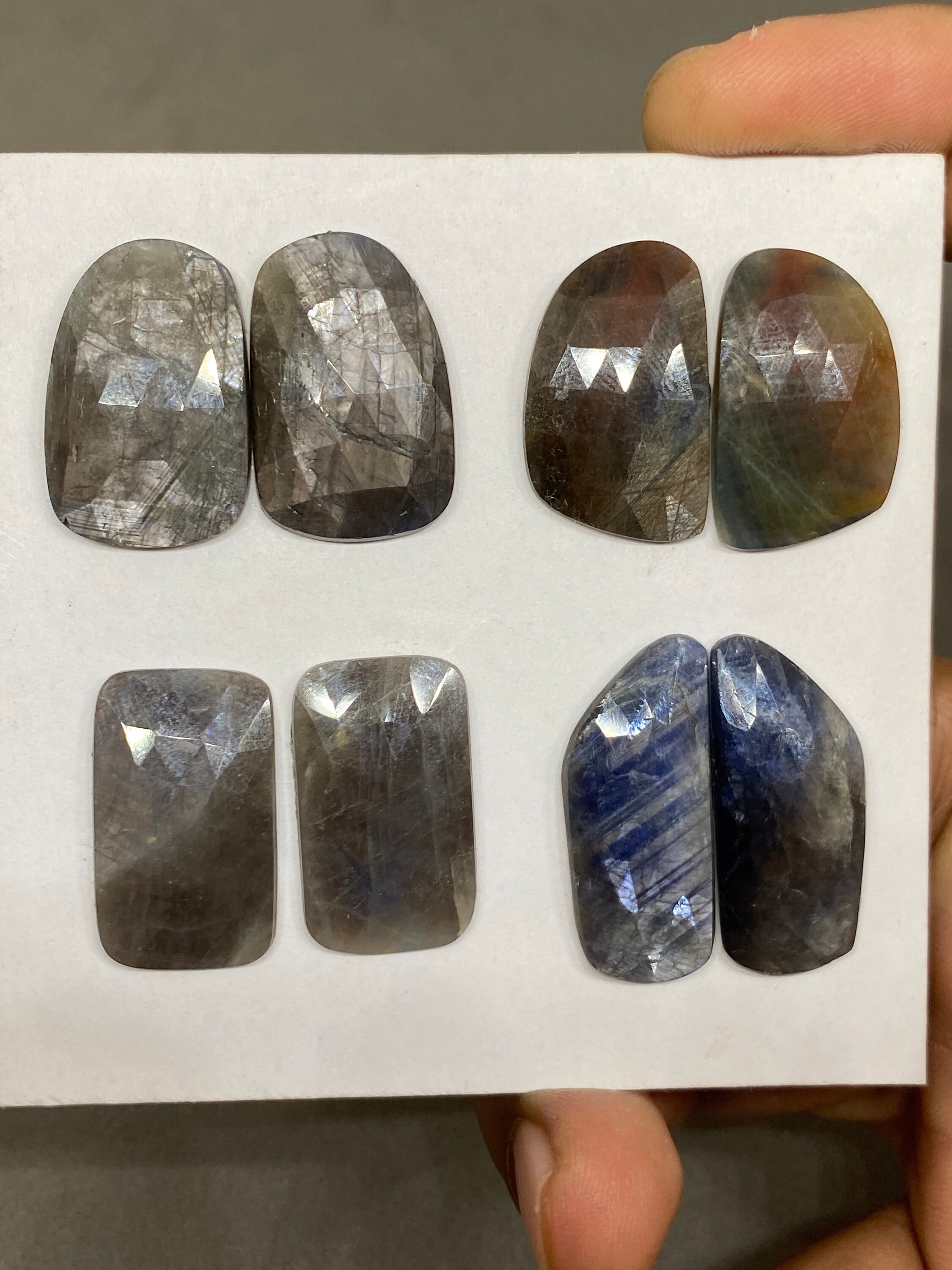 Mesmerising Rare Huge Fancy Shape Gold Sheen Blue Sheen Sapphires
