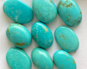 Stunning rare Arizona  mines Turquoise cabochons natural smooth polished ovals pcs 9 wt 84 carats 16.6x11mm-21x14mm turquoise cabochons