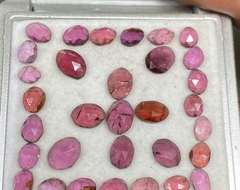 Grenat rose rhodolite taille en rose 20,90 cts pcs 32 taille 4 mm-7,9 x 5 mm beau grenat rose tranches de grenat rhodolite taillé en rose