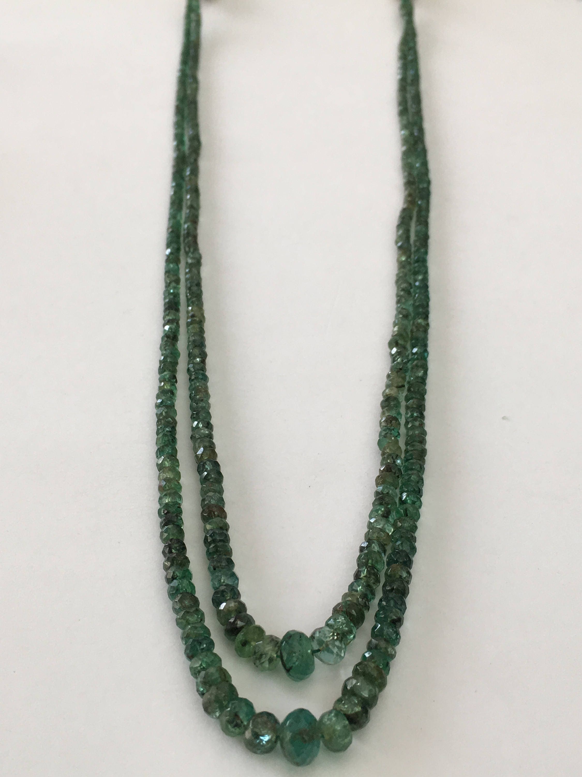 Rare Emerald faceted beads necklace 2.3 mm to 7mm faceted emerald beads ...
