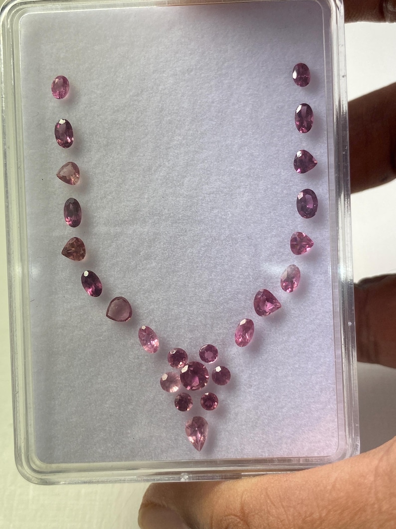 Stunning Rare Pink Tourmaline cut stones cutstones pcs 24 wt 5.61 cts size 2.2mm-6x4mm tourmaline cuts octagons cutstones pink tourmaline image 7