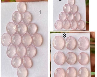 Stunning  rosequartz rose cut lot fancy oval fine quality rosecut rose quartz