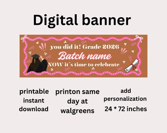 Customizable Graduation Banner 2026, Party Sign (Digital Download)