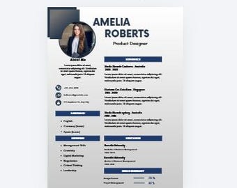 Modern Resume Template Canva | Professional CV Design Labenslauf (Instant Download)