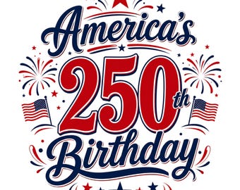 USA 250th  Anniversary Patriotic Single Clipart PNG Design Digital Instant Download