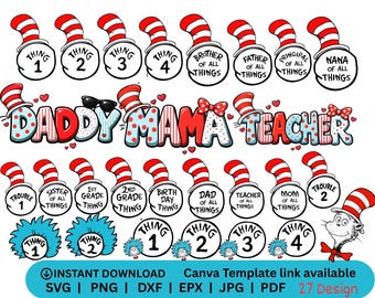 Trouble 1 2 SVG-bundel, bijpassende shirts voor het gezin, cartoonontwerp (digitale download)
