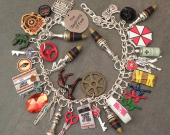 Resident Evil 2: The Beginning Of Fear Charm Bracelet - Video Game Jewellery - Video Game Inspired Gifts - Zombie Apocalypse Jewellery