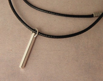 Resident Evil Jill Valentine Inspired Silver Bar Black Cord Necklace - Video Game Jewellery - Biohazard - Cosplay Jewellery - Apocalypse