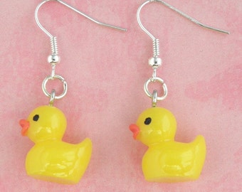 Yellow Toy Duck Duckling Earrings - Vintage Inspired - Retro Kitsch 50s Jewellery - Easter Gift - Rubber Duck Earrings - Kawaii Jewelry