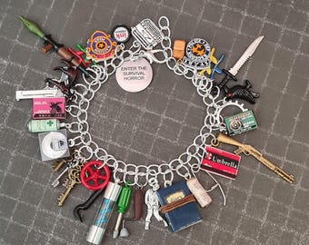 Resident Evil Enter The Survival Horror Charm Bracelet - Video Game Jewellery - Resident Evil Inspired Gifts - Zombie Apocalypse Jewellery