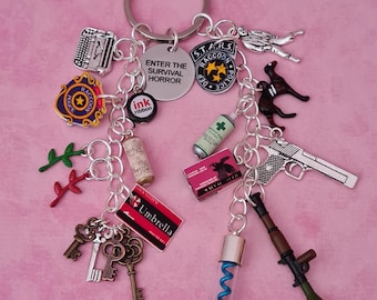 Resident Evil Enter The Survival Horror Keychain - Video Game Accessories - Horror Inspired - Zombie Apocalypse Jewelry
