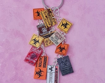 Biohazard Charm Keychain - Dokukawaii Accessories - Horror Inspired - Zombie Apocalypse Jewelry