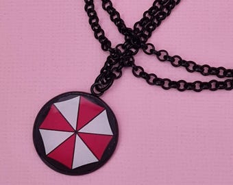 Resident Evil Umbrella Corporation Necklace - Girl Gamer Necklace - Geeky Video Games Jewellery - Gaming Geek Jewelry Gifts