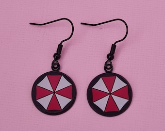 Pendientes de Resident Evil Umbrella Corporation - Pendientes de chica gamer - Joyería de videojuegos - Regalos de joyería para gamers