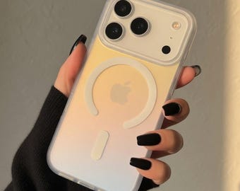 MagSafe Gradient iPhone Case, Pastel Ombre Phone Case, Aesthetic Clear Protective Cover, Minimalist Case Gift for Her