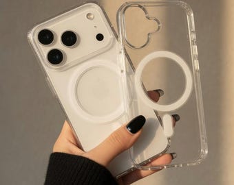 Clear MagSafe iPhone Case | iPhone 15 16 17 Pro Max Case | Transparent Aesthetic Slim Phone Case for Girls