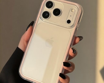 Clear iPhone Case, Shockproof Transparent Case, Pastel Minimalist Aesthetic iPhone Cover, Slim Protective Cute Phone Case Gift for Her