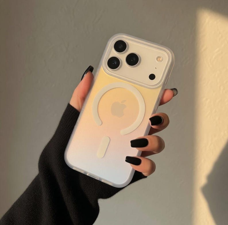 MagSafe Gradient iPhone Case, Pastel Ombre Phone Case, Aesthetic Clear Protective Cover, Minimalist Case Gift for Her