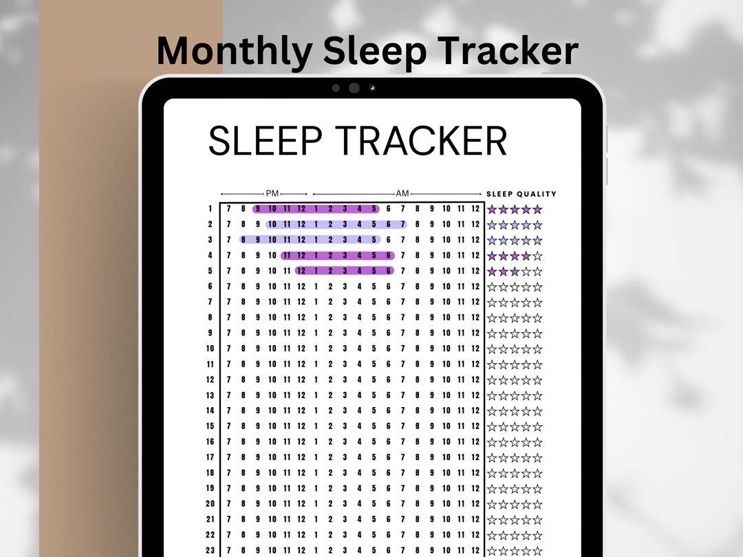 Sleep Tracker - Printable Journal Page - Monthly Sleep Tracker - Sleep ...