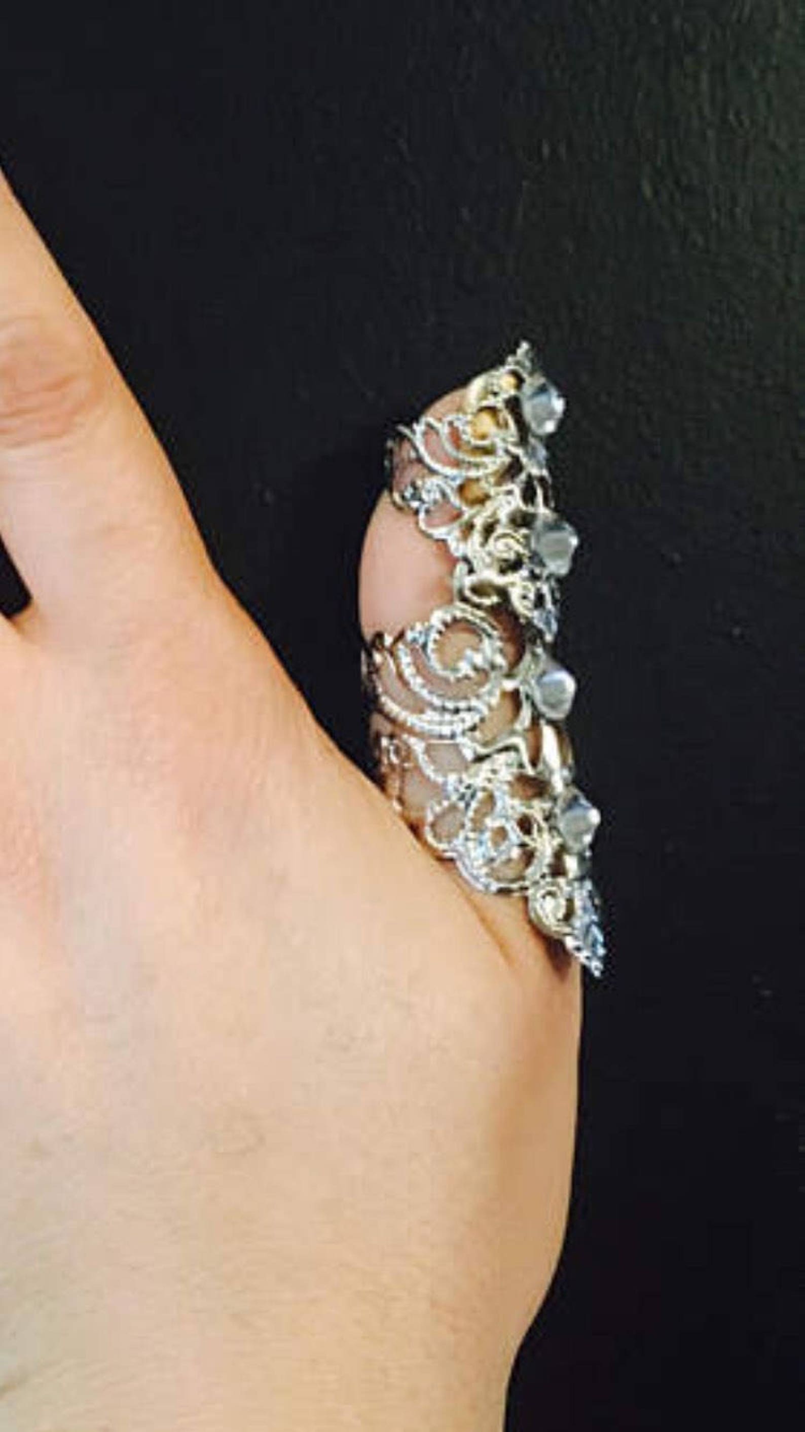 Thumb Armor Ring Shield Ring Filigree Ringmade With a Etsy
