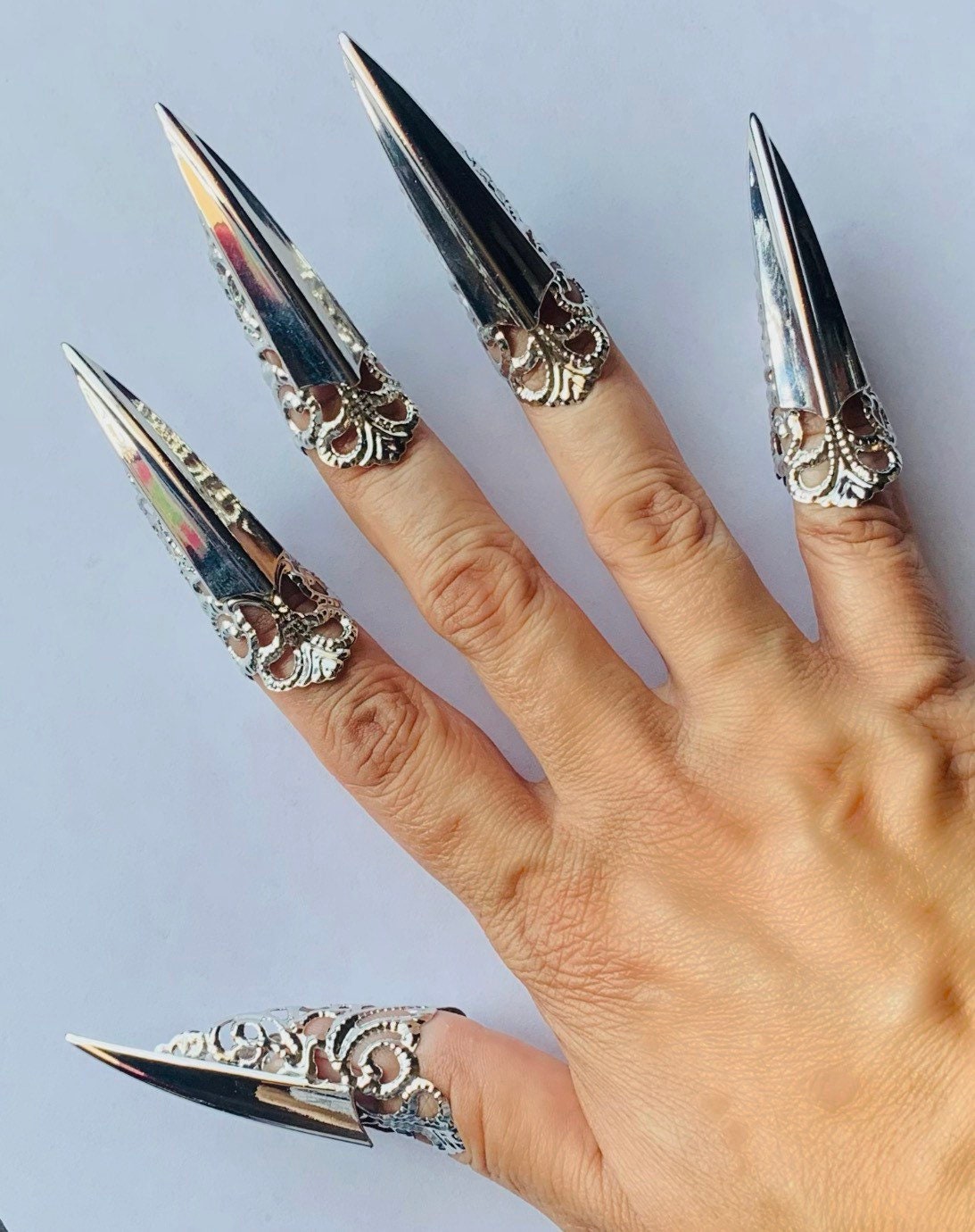 5Pcs Finger Tip Nail Rings for Women Girls, Adjustable Opening Nail Art  Charms Accessories, Finger Tip Ring Claw Rings Nail, Irregular Fingertip  Nail